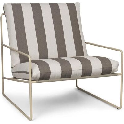 Ferm Living Desert Stripe Fauteuil en vinyle beige et acier outdoor - Publicité Ferm Living Desert Stripe Fauteuil en vinyle beige et acier outdoor - Publicité