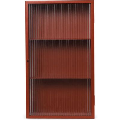 Ferm Living Haze Veggskap - Riflet Glass, Oxide Red, 60x35 cm - Veggskap Ferm Living Haze Veggskap - Riflet Glass, Oxide Red, 60x35 cm - Veggskap