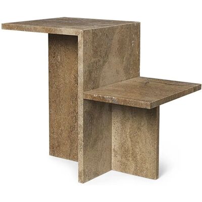 ferm LIVING - Distinct Beistelltisch, dunkelbraun Travertin-Stein ferm LIVING - Distinct Beistelltisch, dunkelbraun Travertin-Stein