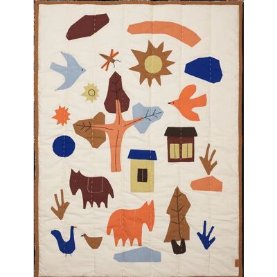 Ferm Living - Village quiltet teppe 110x80cm, flerfarget Ferm Living - Village quiltet teppe 110x80cm, flerfarget