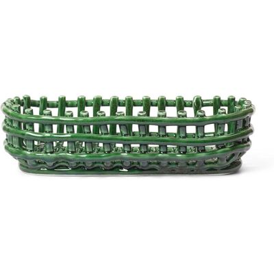 Ferm Living - Panier céramique ovale 30x15 - Vert émeraude - 30x15 cm - Basket - Publicité Ferm Living - Panier céramique ovale 30x15 - Vert émeraude - 30x15 cm - Basket - Publicité