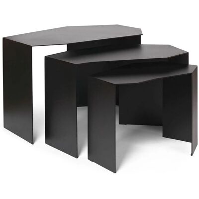 Ensemble de 3 tables Shard noires - Ferm Living - Publicité Ensemble de 3 tables Shard noires - Ferm Living - Publicité