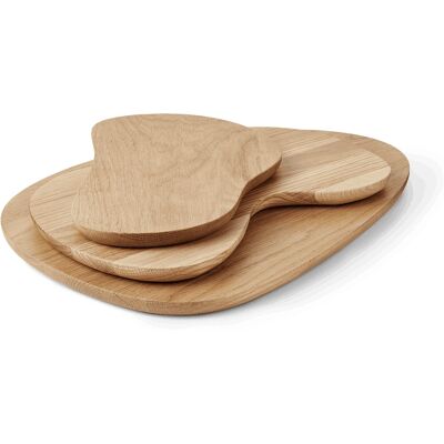 ferm LIVING Cairn serveringsbrikker sett - Eik, Skulptural, 3 stk ferm LIVING Cairn serveringsbrikker sett - Eik, Skulptural, 3 stk