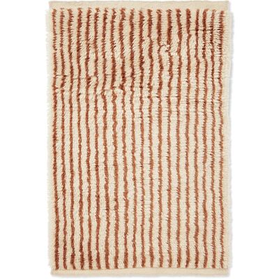 Ferm Living Kami Wollteppich - Weiß und Braun-Rot, 80x120cm Ferm Living Kami Wollteppich - Weiß und Braun-Rot, 80x120cm