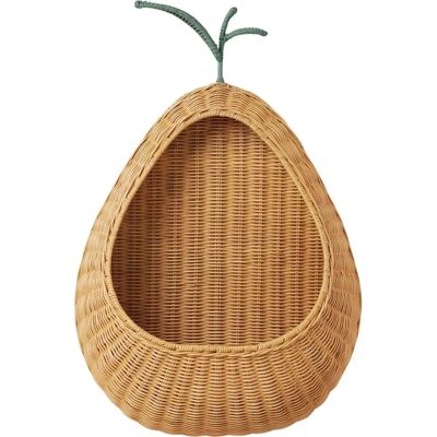 Ferm Living Sacco da parete in rattan Pera - Verde Ferm Living Sacco da parete in rattan Pera - Verde