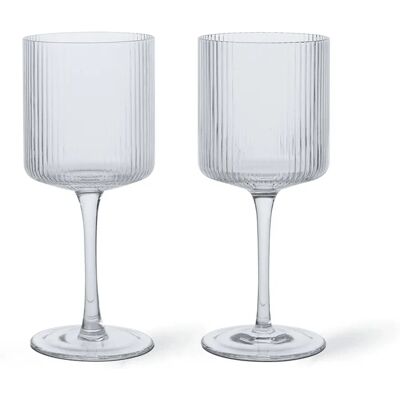 Bicchieri da vino bianco Ripple Ferm Living - Set da 2 Bicchieri da vino bianco Ripple Ferm Living - Set da 2