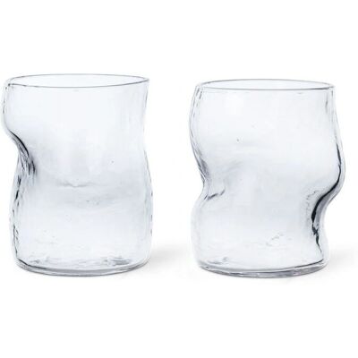 Ferm Living Dimple Glasses - 2 stk. - Klar - Ø 8cm - 9,3cm Ferm Living Dimple Glasses - 2 stk. - Klar - Ø 8cm - 9,3cm