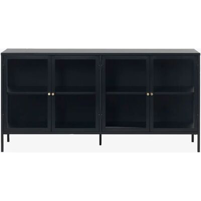 Unoliving B170 Sideboard med 4 glasdörrar - Svart Unoliving B170 Sideboard med 4 glasdörrar - Svart