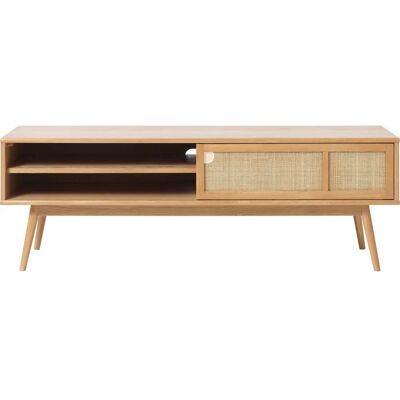 Kiyo - Trä- och Rattan TV-bänk - 150cm - Skandinavisk Stil Kiyo - Trä- och Rattan TV-bänk - 150cm - Skandinavisk Stil