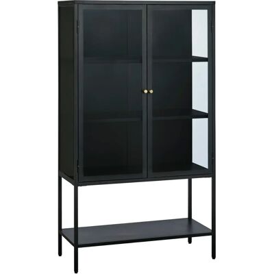 No name Adare - Modern buffé - Svart - 2 glasdörrar - H160cm No name Adare - Modern buffé - Svart - 2 glasdörrar - H160cm