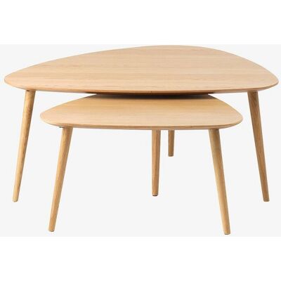 Nordique Design Adda - Set med 2 Triangulära Bord - Naturlig Yta Nordique Design Adda - Set med 2 Triangulära Bord - Naturlig Yta