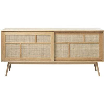 No name Kiyo - Buffet af lyst træ og rattan - 2 døre No name Kiyo - Buffet af lyst træ og rattan - 2 døre