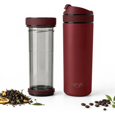Viva Scandinavia - Recharge Anytime - Bordeauxrot - Thermo mug Viva Scandinavia - Recharge Anytime - Bordeauxrot - Thermo mug