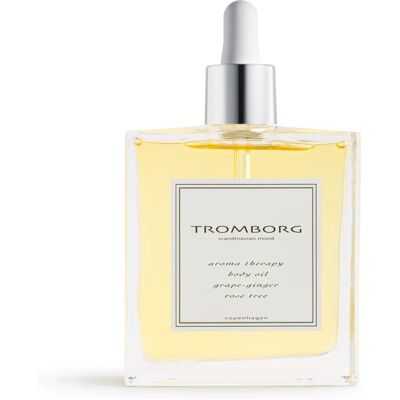 Tromborg Kroppsolie Drue Ingefær Rose Træ - Fugtighedsgivende aromaterapeutisk kropsolie - 100 ML Tromborg Kroppsolie Drue Ingefær Rose Træ - Fugtighedsgivende aromaterapeutisk kropsolie - 100 ML