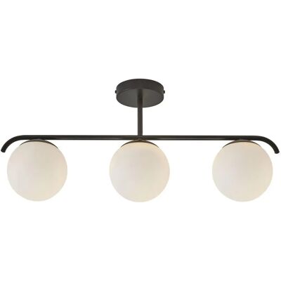 Nordlux Grant Black/White Pendant Light - 3 Domes Ceiling Lamp Nordlux Grant Black/White Pendant Light - 3 Domes Ceiling Lamp