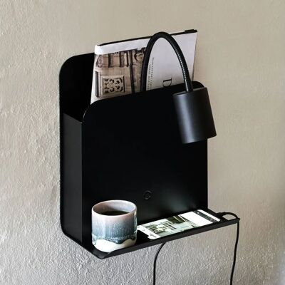 Nordlux Roomi Wandleuchte Schwarz - Mit USB & Ablage Nordlux Roomi Wandleuchte Schwarz - Mit USB & Ablage