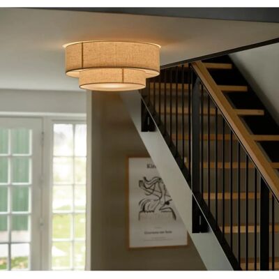 Nordlux Malodin Deckenleuchte - Beige - Modernes Design - Zwei Stoffschirme - Max 40W - E27 Nordlux Malodin Deckenleuchte - Beige - Modernes Design - Zwei Stoffschirme - Max 40W - E27