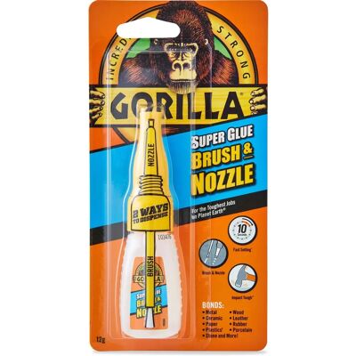 Gorilla Gorilla Superglue Brush & Nozzle - Impact-Tough - Superglue Gorilla Gorilla Superglue Brush & Nozzle - Impact-Tough - Superglue