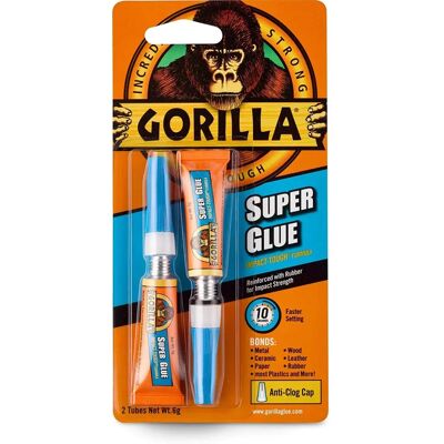 Gorilla Gorilla Superglue Gel - Impact-Tough, 3g, Twin Pack Gorilla Gorilla Superglue Gel - Impact-Tough, 3g, Twin Pack