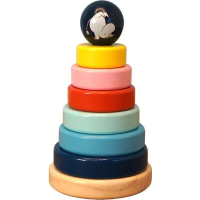 Barbo Toys Moomin - Nakładane na siebie pierścienie do rozwoju motoryki - Zabawkowa nauka do układania Barbo Toys Moomin - Nakładane na siebie pierścienie do rozwoju motoryki - Zabawkowa nauka do układania