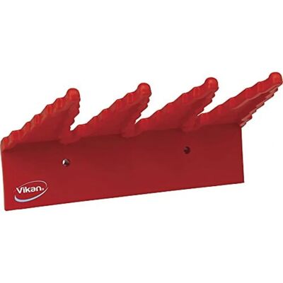 Support pour balai rouge Vikan - Support mural pour 4 outils - Publicité Support pour balai rouge Vikan - Support mural pour 4 outils - Publicité
