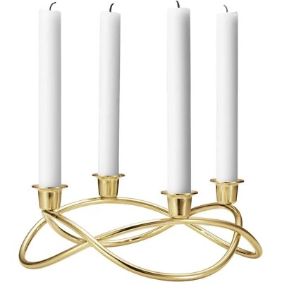 Georg Jensen Season Gold Plated Candlestick Holder - Candle Holder Georg Jensen Season Gold Plated Candlestick Holder - Candle Holder