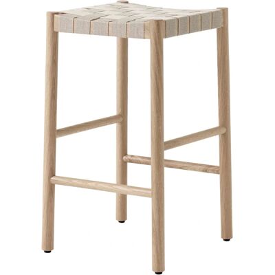 Tabouret de bar &Tradition en chêne - Lin naturel - 66cm - Publicité Tabouret de bar &Tradition en chêne - Lin naturel - 66cm - Publicité
