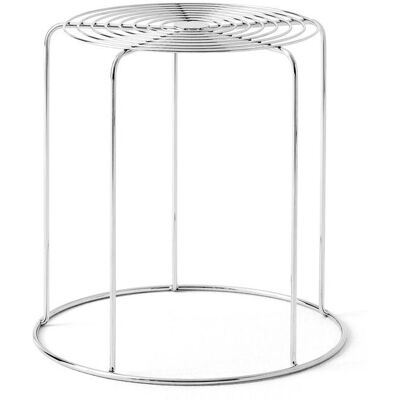 Tabouret en Fil d'Acier Inoxydable de Verner Panton - Design Minimaliste - Usage Intérieur - Publicité Tabouret en Fil d'Acier Inoxydable de Verner Panton - Design Minimaliste - Usage Intérieur - Publicité