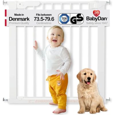BabyDan Premier Safety Gate - 73.5-79 cm - White BabyDan Premier Safety Gate - 73.5-79 cm - White