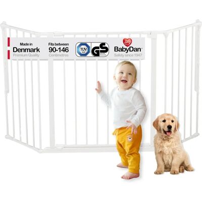BabyDan Baby-Sicherheitsgitter Flex M - Weiß - 90-146 cm - Sicherheitseinrichtung BabyDan Baby-Sicherheitsgitter Flex M - Weiß - 90-146 cm - Sicherheitseinrichtung