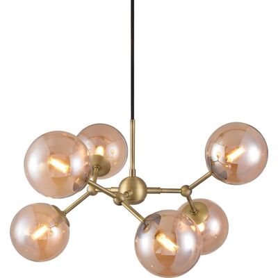 Suspension LED Halo Design No. 738830 Atom - Laiton Moderne & Ambre - Publicité Suspension LED Halo Design No. 738830 Atom - Laiton Moderne & Ambre - Publicité