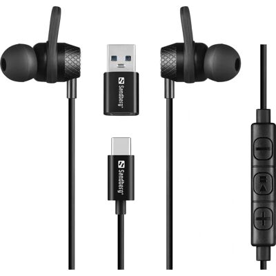 Căști intra-auriculare Sandberg USB-C - Microfon, Buton de apel Căști intra-auriculare Sandberg USB-C - Microfon, Buton de apel