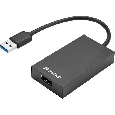 Convertor USB 3.0 la HDMI de Sandberg - Adaptor USB la HDMI - Negru Convertor USB 3.0 la HDMI de Sandberg - Adaptor USB la HDMI - Negru