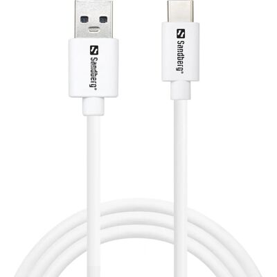 Sandberg 136-15 USB-kabel - USB 3.2 Gen 1 - Hvit Sandberg 136-15 USB-kabel - USB 3.2 Gen 1 - Hvit