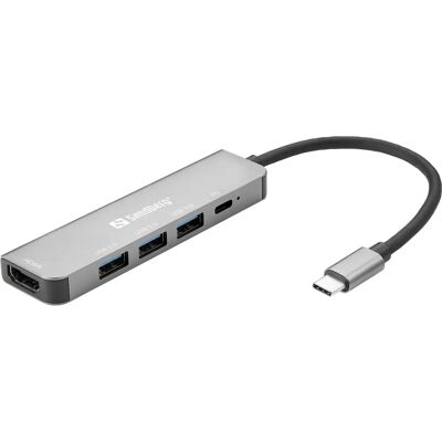 Sandberg 136-32 USB-C Dockingstation - Grau Sandberg 136-32 USB-C Dockingstation - Grau
