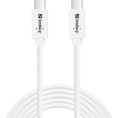 Sandberg USB-C 3.2 Gen 2 100W Kabel - 2m Hvit Sandberg USB-C 3.2 Gen 2 100W Kabel - 2m Hvit