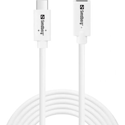 Cavo USB C Sandberg - 2m, USB 3.2 Gen 2, Bianco Cavo USB C Sandberg - 2m, USB 3.2 Gen 2, Bianco