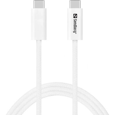 Sandberg Modell 136-56 USB-kabel - USB 4 Gen 3x2, Hvit Sandberg Modell 136-56 USB-kabel - USB 4 Gen 3x2, Hvit