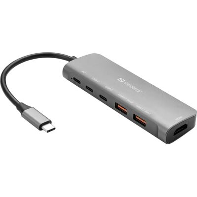 Sandberg USB-C Dock - HDMI, USB-A, USB-C, PD 100W - Dockingstation Sandberg USB-C Dock - HDMI, USB-A, USB-C, PD 100W - Dockingstation