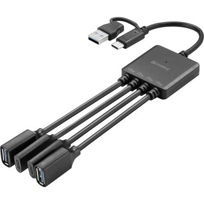 Sandberg - 136-81 - USB-C/A - 4 Ports - USB-Hub Sandberg - 136-81 - USB-C/A - 4 Ports - USB-Hub