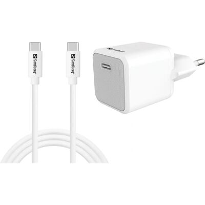 Sandberg 441-58 USB-C Oplader - 20W Hurtigopladning - Hvid Sandberg 441-58 USB-C Oplader - 20W Hurtigopladning - Hvid
