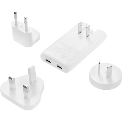 Sandberg 441-68 Hvid 4-i-1 Rejseoplader - 2x USB-C - 65W - Bærbar Strømforsyning Sandberg 441-68 Hvid 4-i-1 Rejseoplader - 2x USB-C - 65W - Bærbar Strømforsyning