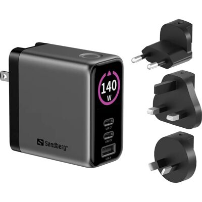 Sandberg - PD140W Travel Charger - 2x USB-C - Oplader Sandberg - PD140W Travel Charger - 2x USB-C - Oplader