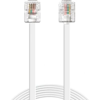 Sandberg RJ11-RJ11 1,8m Hvit - Telefonsnor Sandberg RJ11-RJ11 1,8m Hvit - Telefonsnor