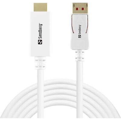 Sandberg 509-16 Adaptador de cable de vídeo Blanco - Displayport 1.4-HDMI 4K60Hz 2m - Adaptador de cable de vídeo Sandberg 509-16 Adaptador de cable de vídeo Blanco - Displayport 1.4-HDMI 4K60Hz 2m - Adaptador de cable de vídeo