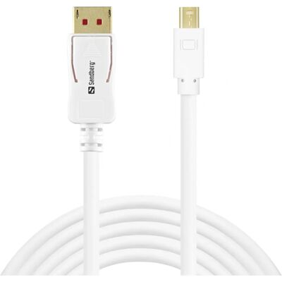 Sandberg 509-17 Cablu DisplayPort - Suportă 8K - Alb Sandberg 509-17 Cablu DisplayPort - Suportă 8K - Alb