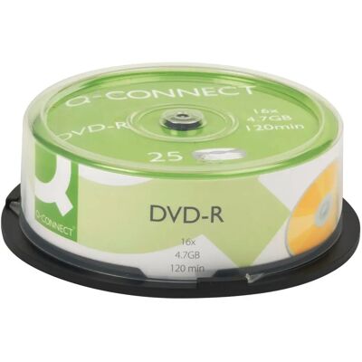 Q-Connect DVD-R 4.7GB 120min 16x Pack of 25 - DVD-R Q-Connect DVD-R 4.7GB 120min 16x Pack of 25 - DVD-R