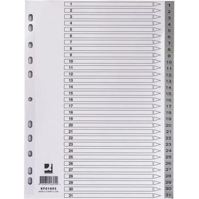 Q-CONNECT KF01895 Tabbladindex - Numeriek, Griis Q-CONNECT KF01895 Tabbladindex - Numeriek, Griis