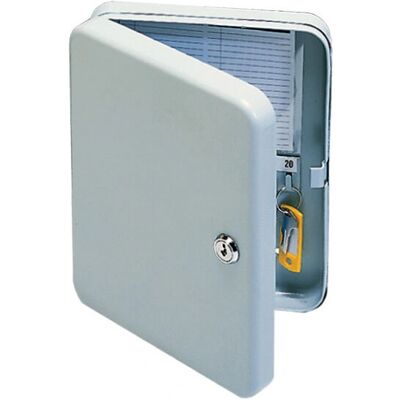 Q-CONNECT KF02605 Light Grey 20-Key Steel Lockable Key Cabinet - Key Storage Q-CONNECT KF02605 Light Grey 20-Key Steel Lockable Key Cabinet - Key Storage