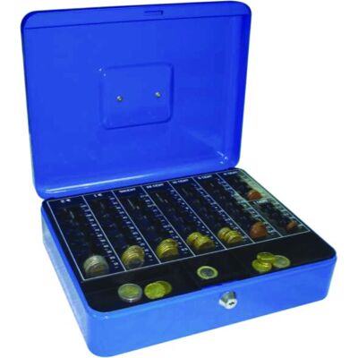 Q-Connect KF03327 Cofre de dinheiro - Cofre de metal azul Q-Connect KF03327 Cofre de dinheiro - Cofre de metal azul